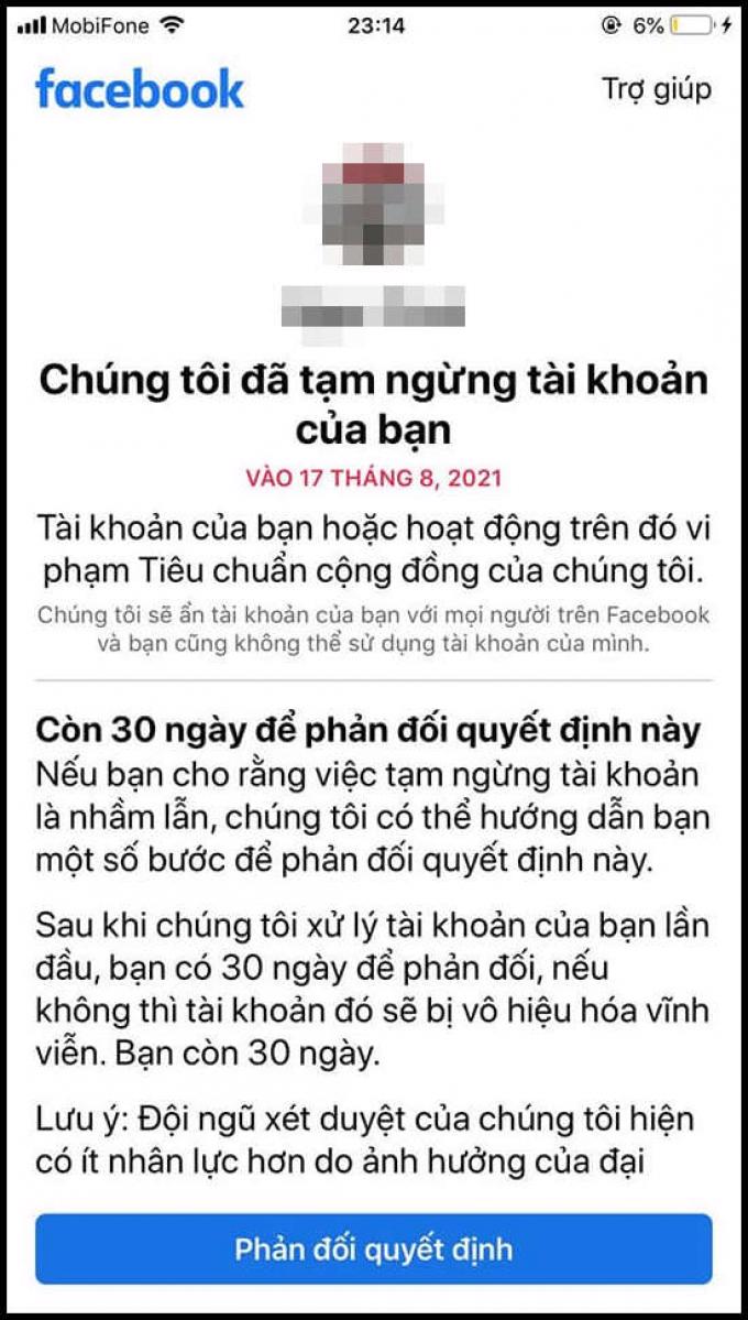 Khóa tài khoản Facebook